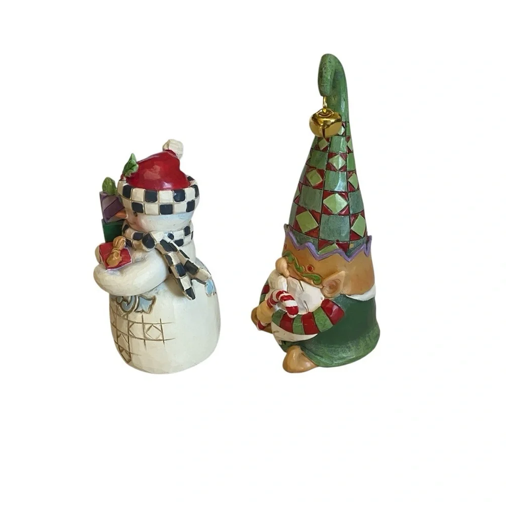 Jim Shore Heartwood Creek Snowman & Elf 2pc Holiday Set